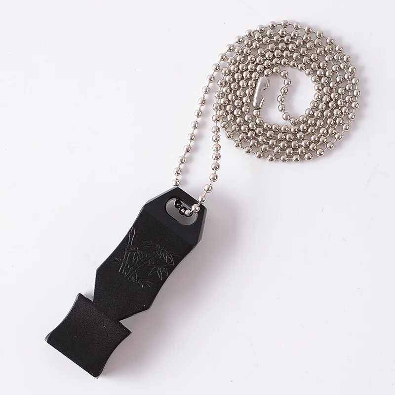 

Outdoor Emergency Survival Chaining Whistle 150db Double Pipe High Decibel Aluminum alloy Camping Hiking Whistle X