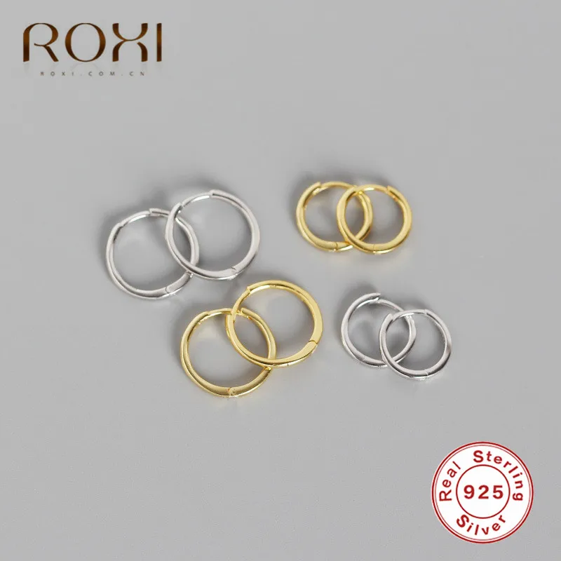 Женские круглые серьги-кольца ROXI простые маленькие серьги-Обручи из - Фото №1