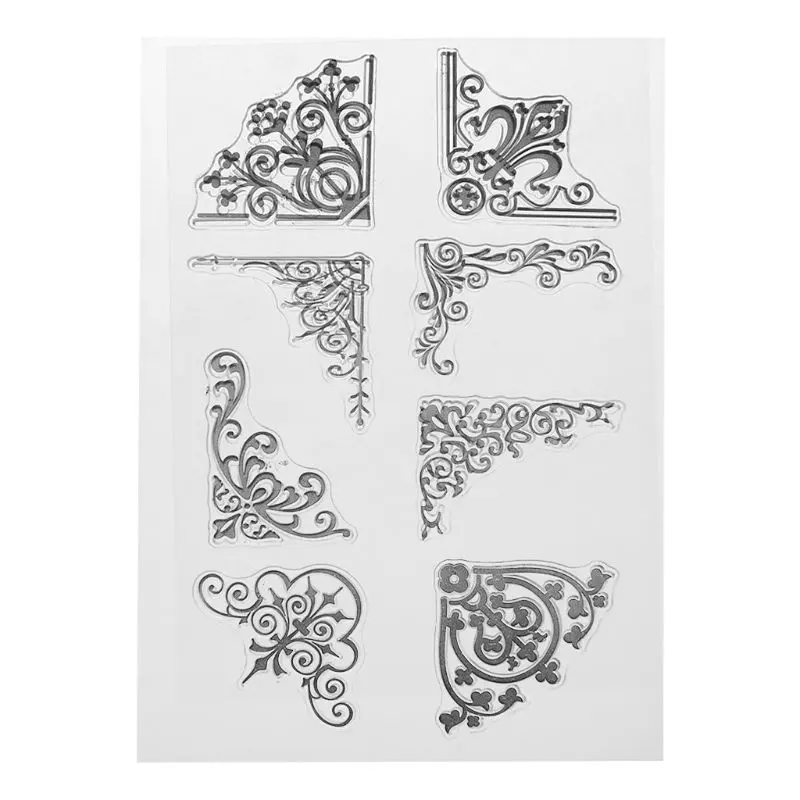 Угловой силиконовый прозрачный Печатный штамп DIY Скрапбукинг рельефная