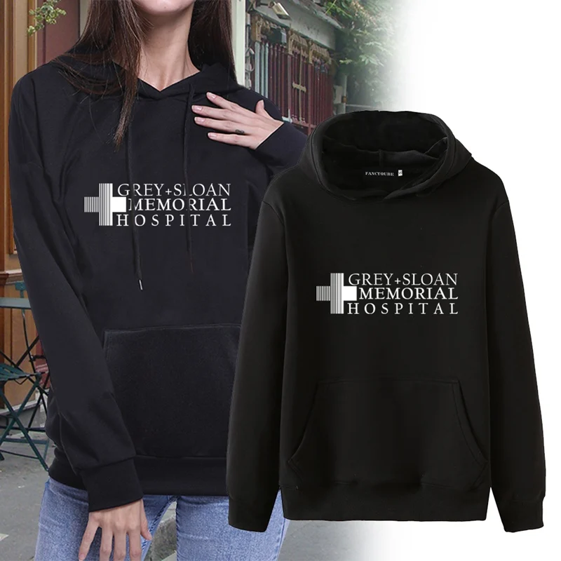 GREYS Anatomy толстовка с капюшоном для женщин осень зима толстовки женские с длинным рукавом Повседневный пуловер Harajuku