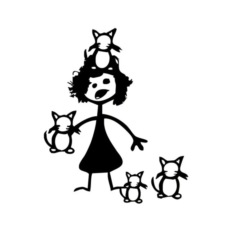 

Dawasaru Funny Crazy Cat Lady Car Stickers Cartoon Waterproof Decals Laptop Suitcase Auto Accessories Decoration PVC,15cm*12cm