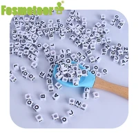 fosmeteor 100pcslot 7mm acrylic spacer beads letter beads square alphabet beads for jewelry making diy handmade accessories