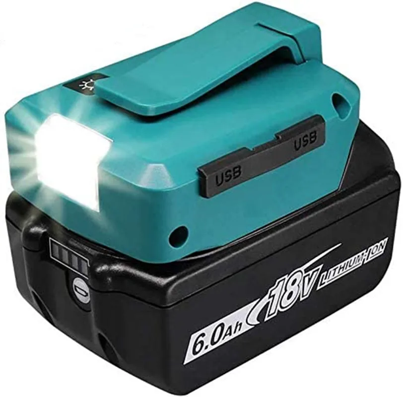 Для Makita светодиодный светильник ADP05 14 4 V/18V Лев Батарея Dual USB конвертер Порты и