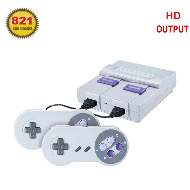 Ретро Мини ТВ игровая консоль 8 бит 821 игр HD TV Out портативный игровой плеер двойной