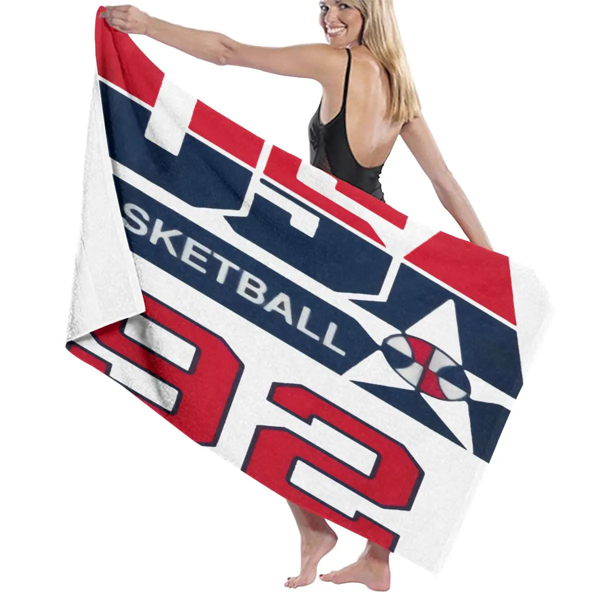 США Баскетбольная Команда мечты 1992 белое пляжное полотенце банное пляжный