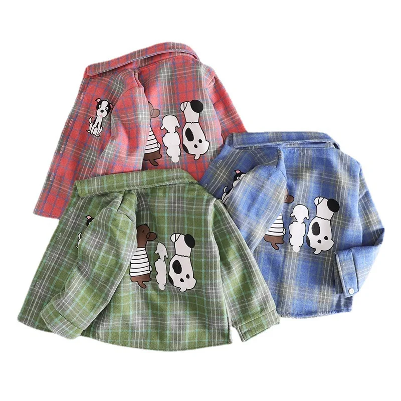 

New Winter Baby Boys Clothes Toddler Casual Costume Autumn Infant Girls Clothing Children Fashion Plaid Jacket Kids Cartoon Tops