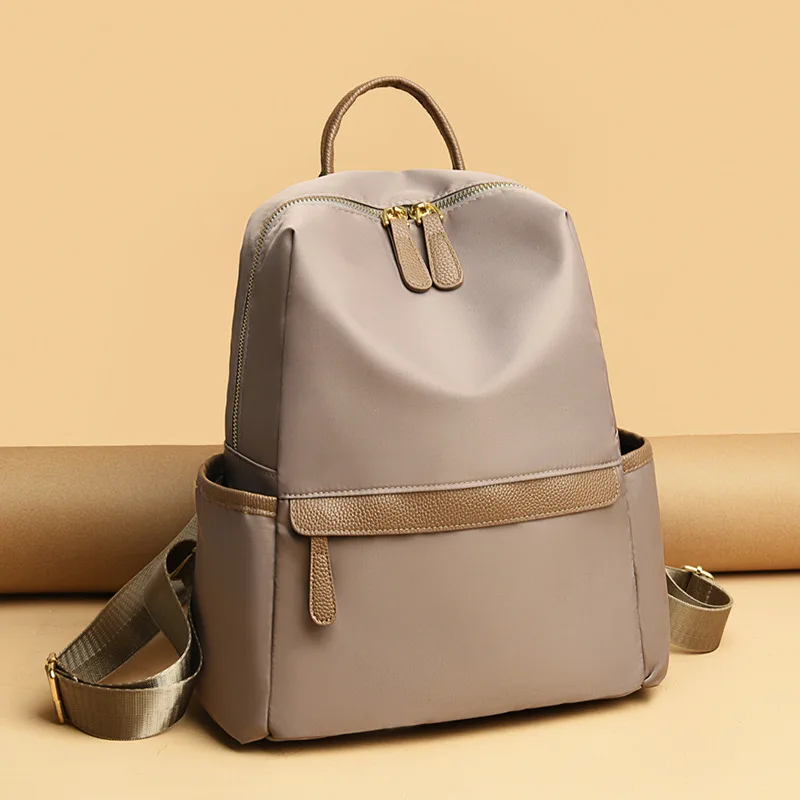 

Однотонные женские рюкзаки корейской версии, новинка 2021, модная нейлоновая Холщовая Сумка, школьный портфель из ткани Оксфорд, повседневны...