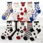 20 шт. = 10 пар в комплекте; Модные женские носки сезон весна-лето прозрачный тонкий платье в горошек