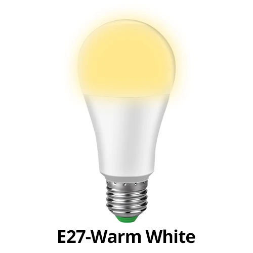 E27 Warm White С регулируемой яркостью 15 Вт E27 WiFi умный светильник лампы светодиодный светильник приложение работает Alexa Google Assistant голосовое Управление пробуждения умный светильник Ночной светильник - Цвет: E27 Warm White