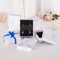 1824pcs rectanglesquare marbling paper cardboard jewelry boxes for necklace bracelet earring ring gift box storage
