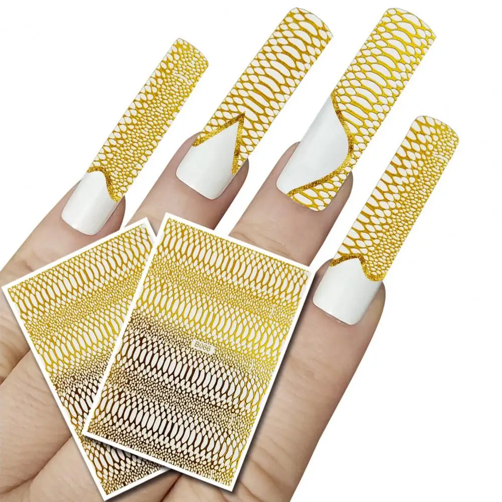 

Lightweight Exquisite Manicure Large Grid Pattern Nail Sticker for Women