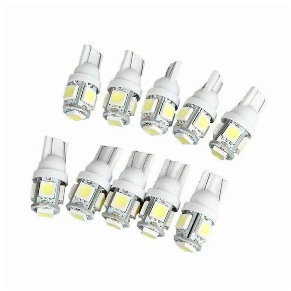 OLOMM 15pcs/Set Car T10 White LED 5050 5smd Wedge Light Bulb W5W 194 168 2825 158 192 12V For Stock Interior | Автомобили и