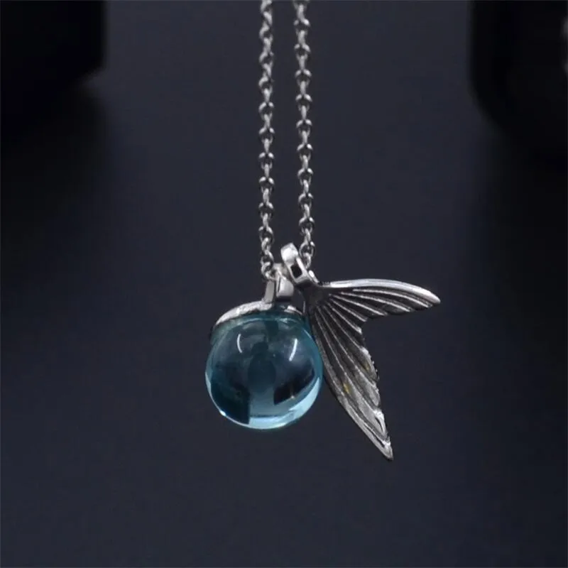 Романтическая крошечная пляжная подвеска в виде слезы Русалочки ожерелье с