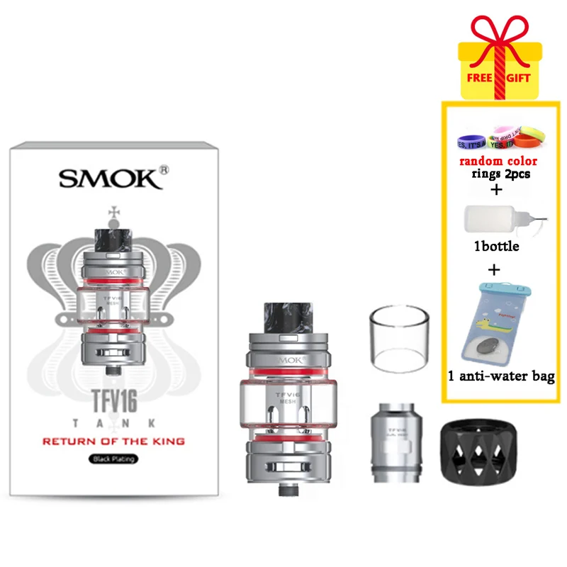 SS SMOK TFV16 бак 9 мл электронная сигарета атомайзер 510 нить TFV 16 сетка катушка испаритель VS TFV12 Prince Танк Vape - Цвет: SS