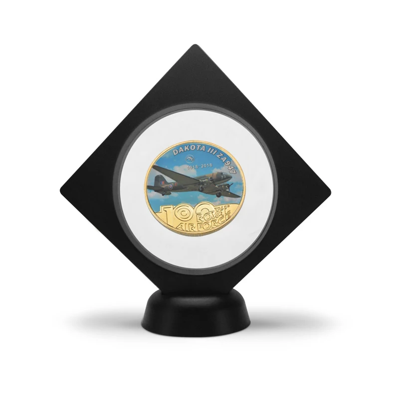 coin with stand 3 WR Королевские ВВС 100-летие золотые металлические монеты оригинальная копия монеты коллекционные вещи евро копия монеты подарки на день рождения сувенир - Цвет: coin with stand 3