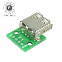 5pcs type a usb female to dip 2 54mm pcb board adapter converter usb connector usb female for arduino