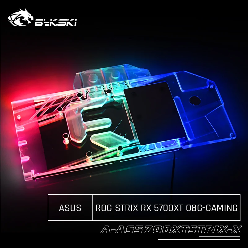 Bykski полное покрытие графическая карта блок водяного охлаждения для Rog Strix Rx5700xt O8G