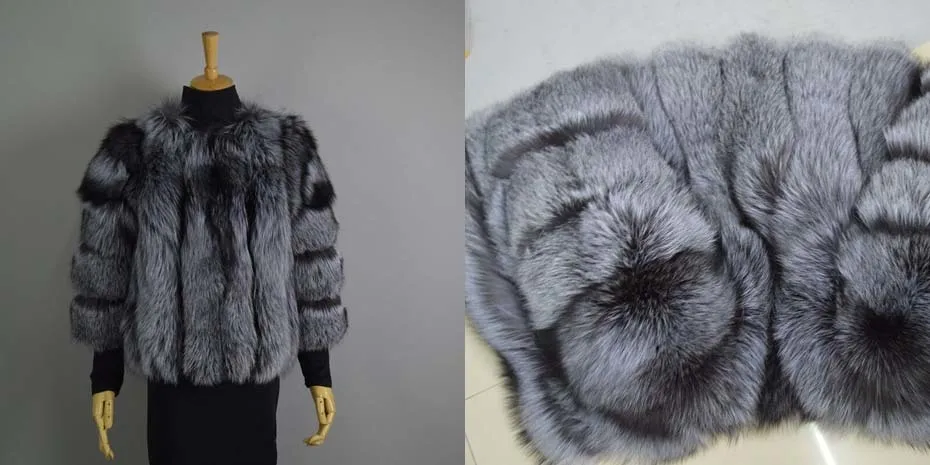 FURSARCAR модная шуба из натурального Лисьего меха женская зимняя меховая куртка индивидуальный жилет из натуральной кожи Серебряная шуба из натурального Лисьего меха s