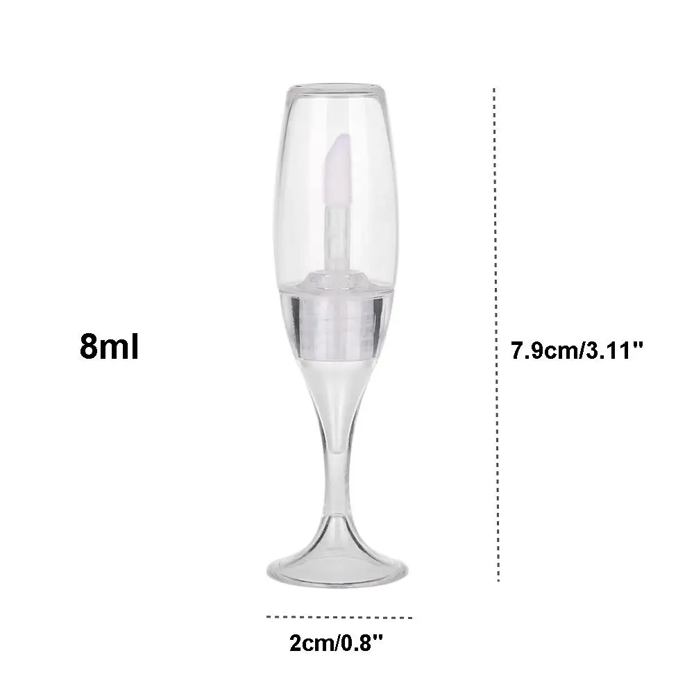 

10 Pcs 8ml Creative Mini Wine Glass Shaped Empty Lip Gloss Tube Refillable Bottles Lip Glaze Container Sample Vials Wholesale