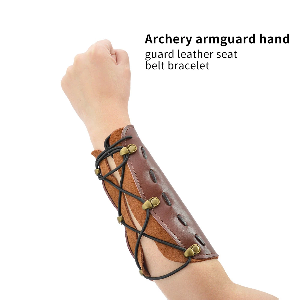 

Cowhide Leather Forearm Adjustable Lightweight Professional Strap Arm Guard Gear Protection Elastic Men Women Target Archery