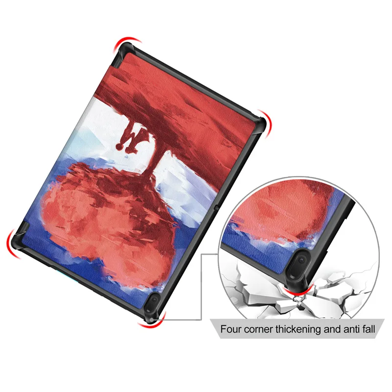 For Lenovo Tab E10 Case TB-X104F Cartoon Print Tablet for 10.1 10 Inch PC Flip Stand Cover Shell | Компьютеры и офис