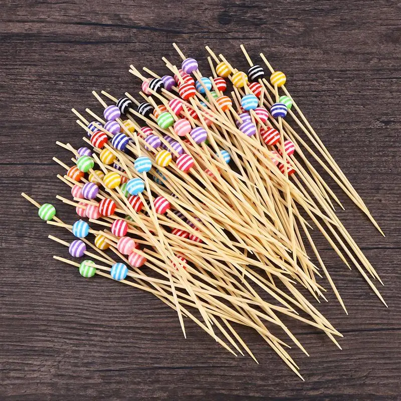 100 шт. одноразовые деревянные Еда фрукты выбирает пить коктейль напиток закуска