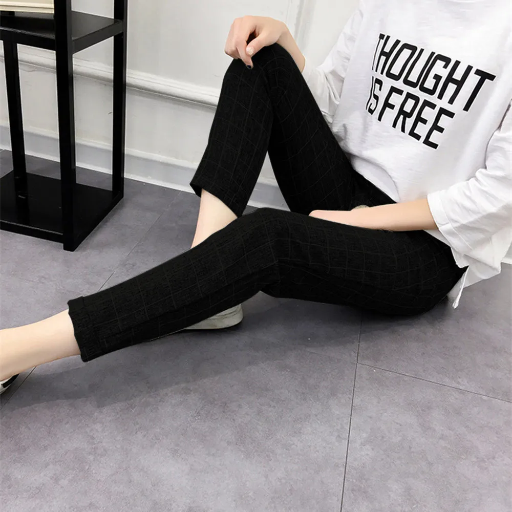 Новые модные женские повседневные клетчатые эластичный пояс кружево свободные