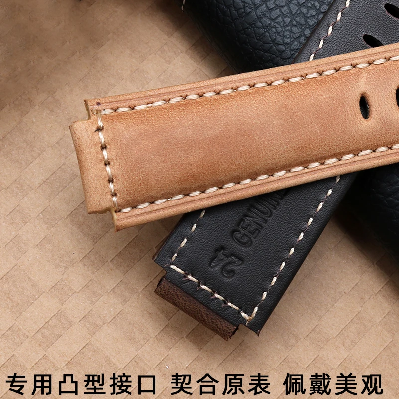 Leather strap for Timex convex strap T2N721 T2N720 TW2T76500 tide series men's watch chain accessories