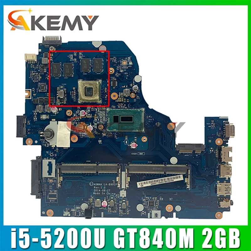 

LA-B162P LA-B991P For Acer V3-572G E5-571G V5-572G E1-572 E5-531 laptop motherboard with i5-5200U CPU GT840M 2GB GPU Mainboard