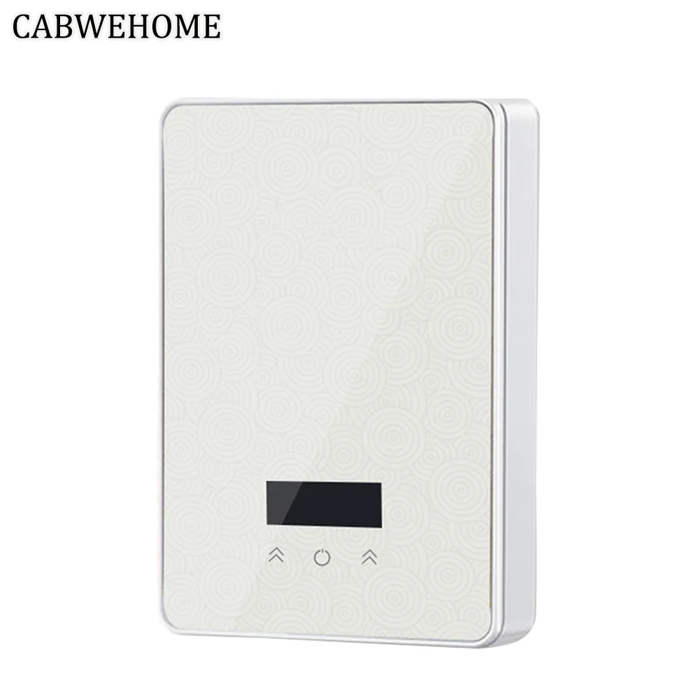 

CABWEHOME Mini Electric Water Heater Instantaneous Hot Shower Heaters For Kitchen Bathroom 220V 5500W Tankless Digital Display