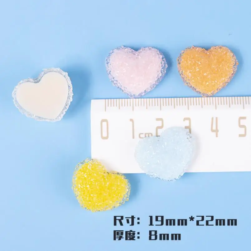 

Kawaii shiny Resin Heart Decoration Craft Flatback Cabochon Embellishments For Scrapbooking Kawaii Diy Accessories Diy