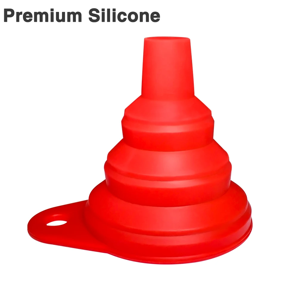 Collapsible Silicone Funnel Foldable Engine Oil Fuel Petrol Diesel Washer Fluid Change Fill Car Gasoline Transfer Auto Universal |