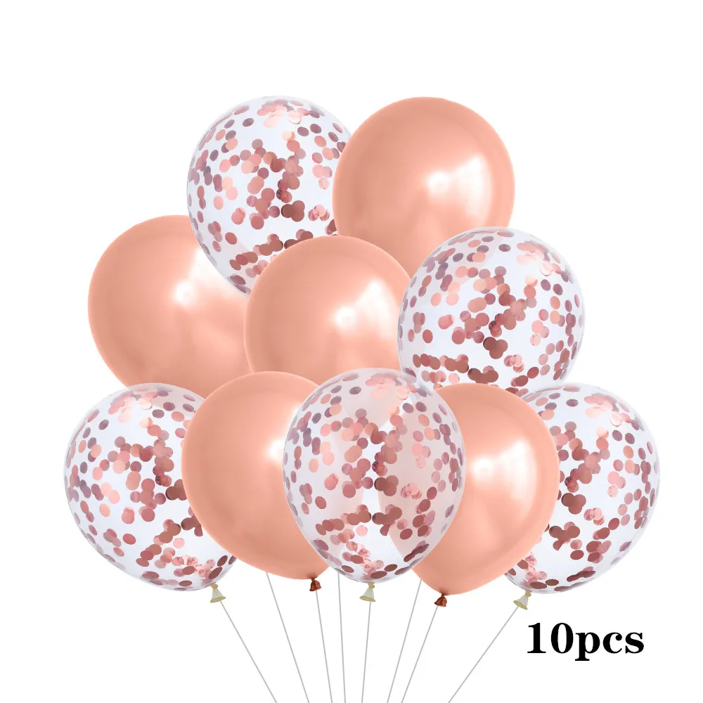 10pcs mixed 18 дюймов розовое золото сердце фольгированный шар 10 дюймов белый розовый латексный шар воздушный шар "Конфетти" свадебное украшение день Рождения Вечеринка Детские игрушки - Цвет: 10pcs mixed