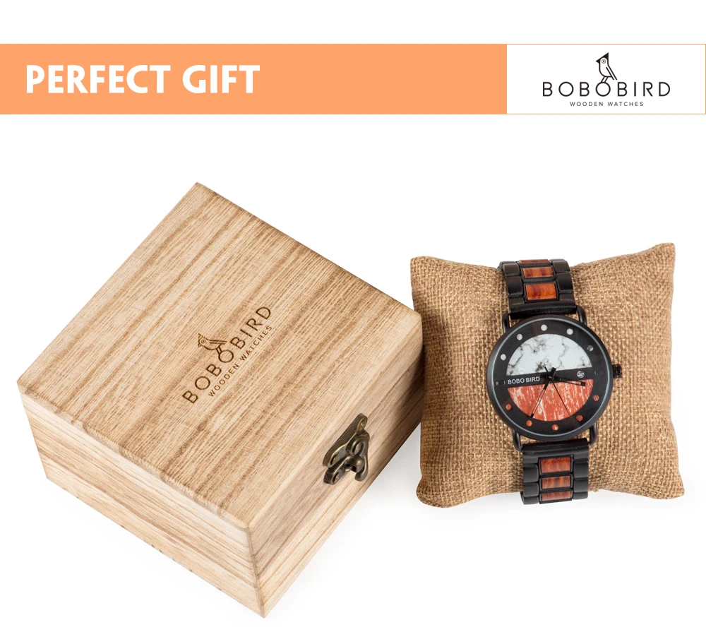BOBO BIRD Wood relogio masculino, металлические часы, военные часы, цветной циферблат, стильный дисплей даты, erkek kol saati