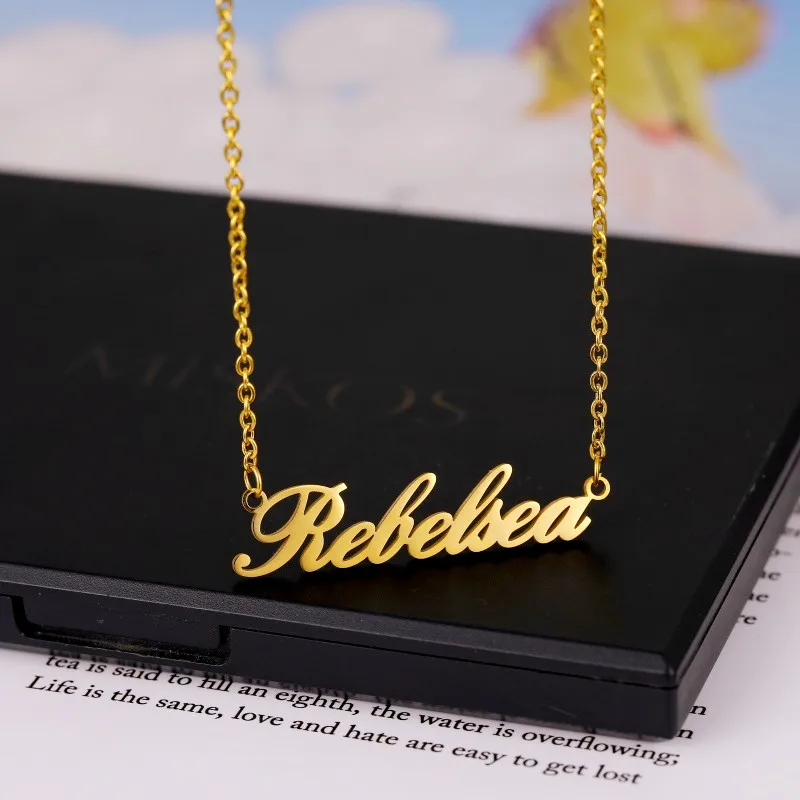 Индивидуальные ожерелья с именем для женщин и мужчин цепочка из нержавеющей