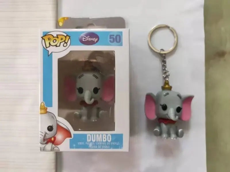keychain Поп Дамбо 50# виниловые фигурки Коллекция Модель игрушки ПВХ мультфильм брелки брелок для детей подарок на день рождения - Цвет: keychain