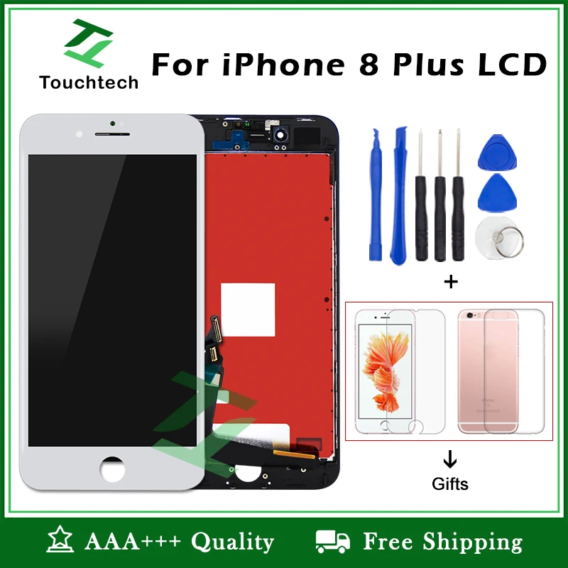 ЖК дисплей для iPhone 8 Plus белый и черный сенсорный 3D экран Pantalla AAA +++ замена