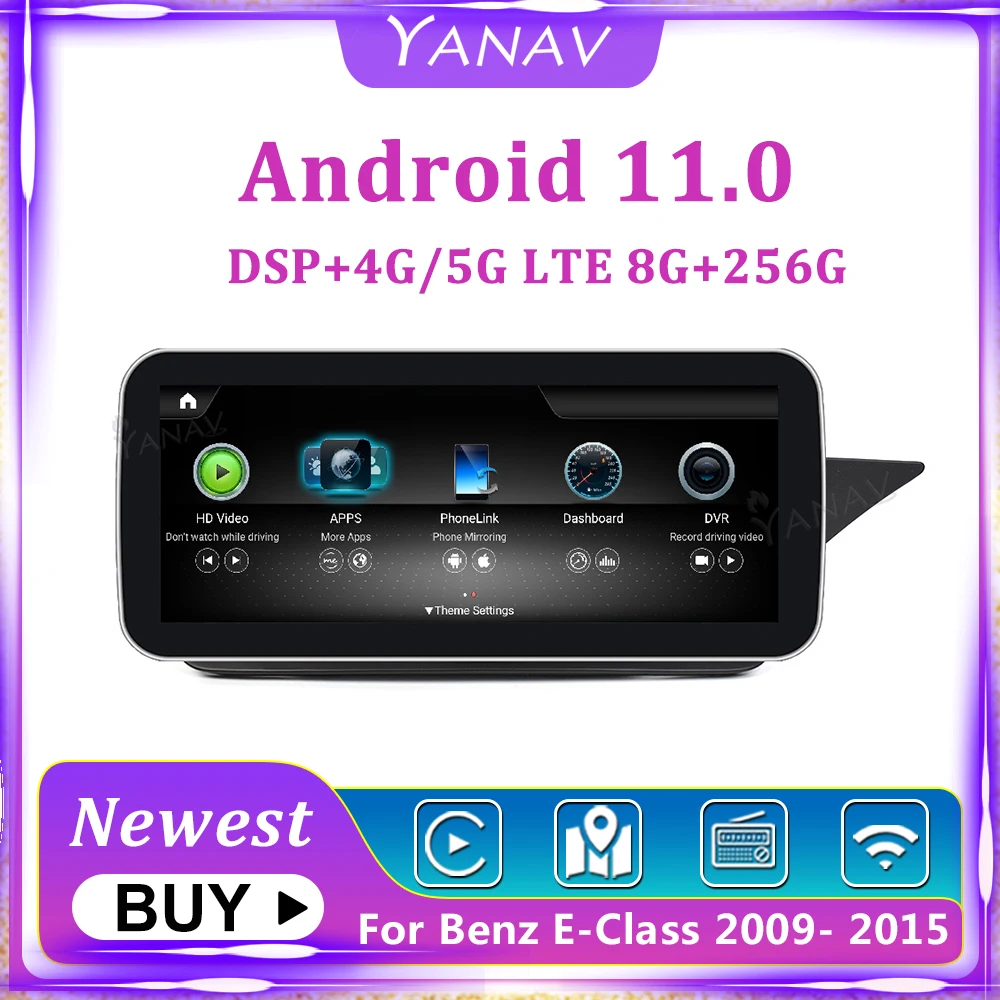 

Автомобильный радиоприемник 12,3 дюймов Android 11,0 для Mercedes-Benz E-Class W212 2009-2012 2013-2014 2015 RHD Стерео GPS навигация Мультимедиа