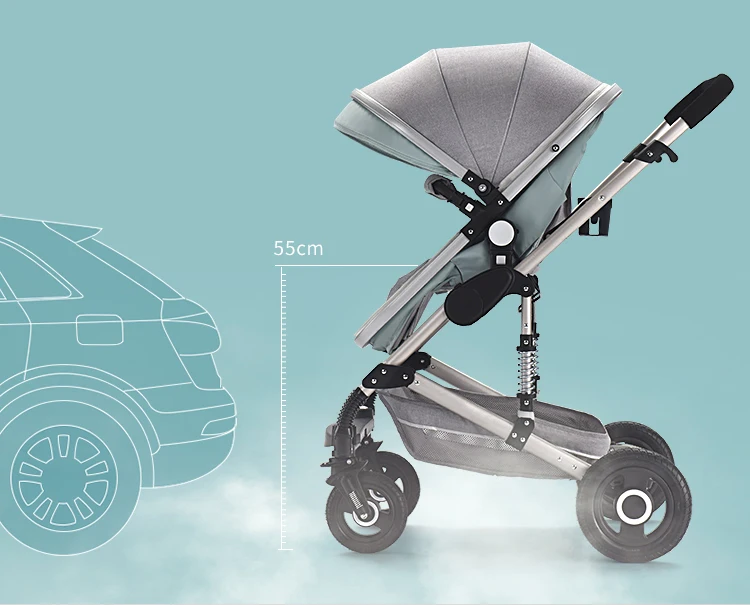 Роскошная детская коляска с высоким Landview 3 в 1, портативная детская коляска, удобная детская коляска для новорожденных