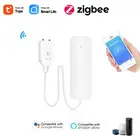 Датчик утечки воды Tuya Zigbee, детектор утечки воды с Push-уведомлением, Wi-Fi, датчик индукционный для умного дома