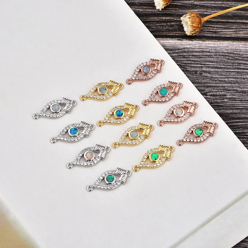 Сделай сам циркониевое круглое ожерелье подвеска в виде сглаза для женщин и