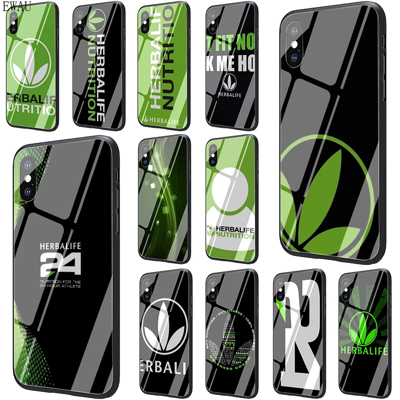 EWAU черный и зеленый чехол для телефона из закаленного стекла Herbalife для iPhone 5 5S SE 6 6s 7 8 Plus X XR XS 11 pro Max