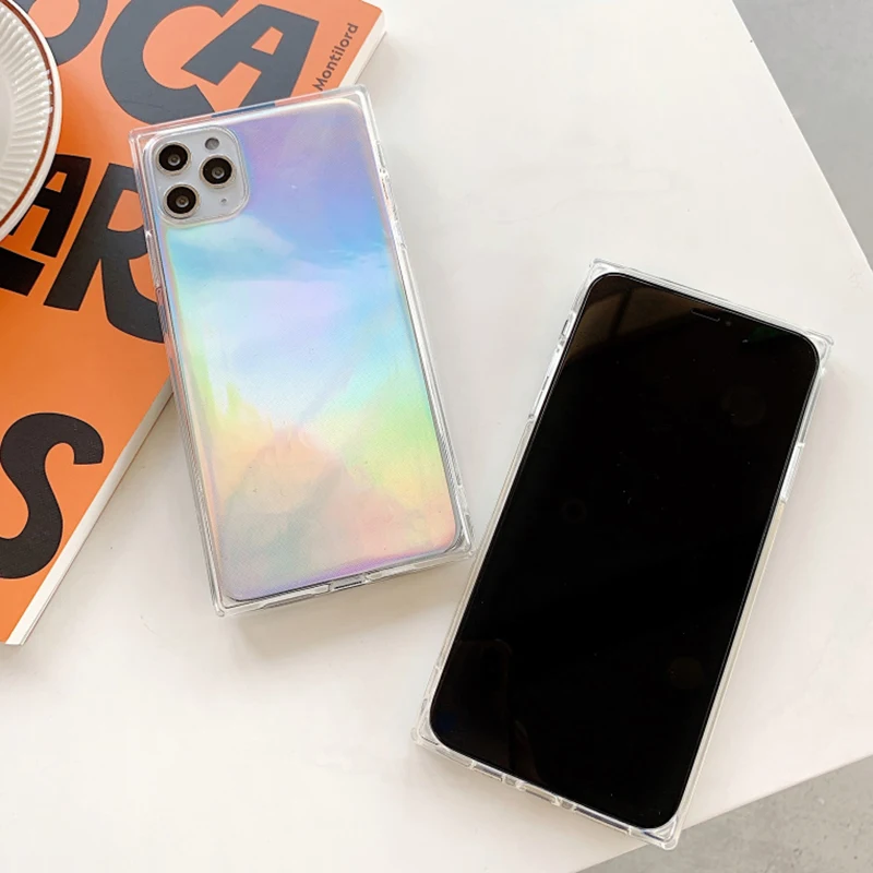 Лазерный картонный квадратный чехол LOVECOM для телефона iPhone 12 Mini 11 Pro Max XR X XS 7 8 6S Plus