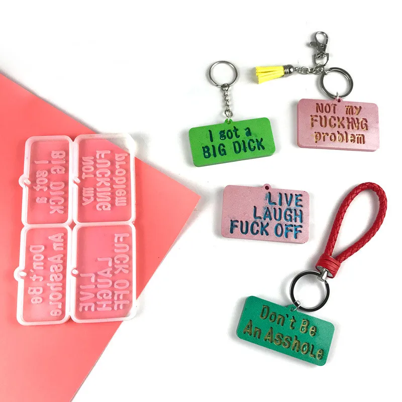 

English Alphabet Keychain Silicone Mold DIY Mobile Phone Pendant Backpack Decoration Mirror Crystal Epoxy Resin Mold