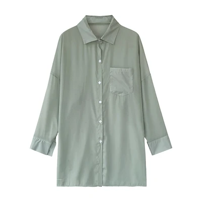 Новинка лета 2020 модная женская блузка Длинная тонкая Свободная рубашка для