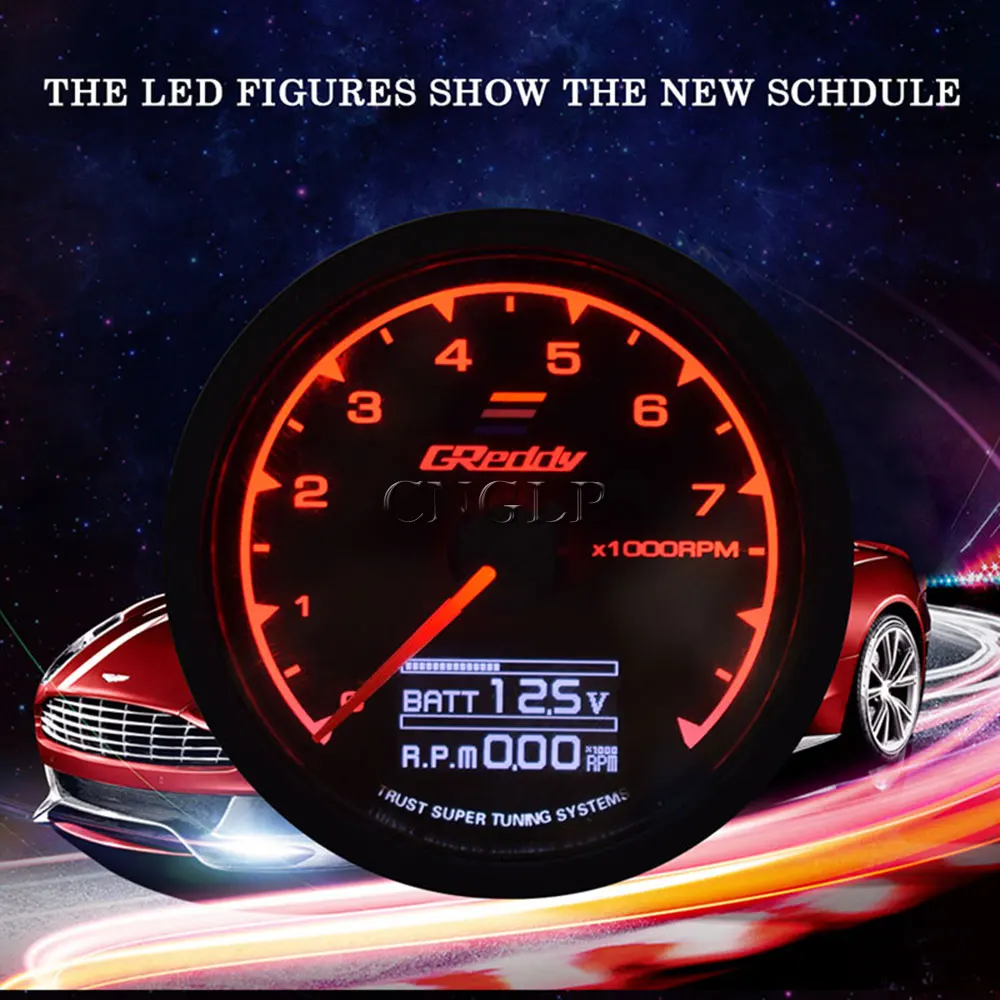 GReddi Multi D/A LCD Digital Display Turbo Boost Gauge Car with Sensor 2.5 Inch 60mm 7 Color in 1 Racing | Автомобили и мотоциклы
