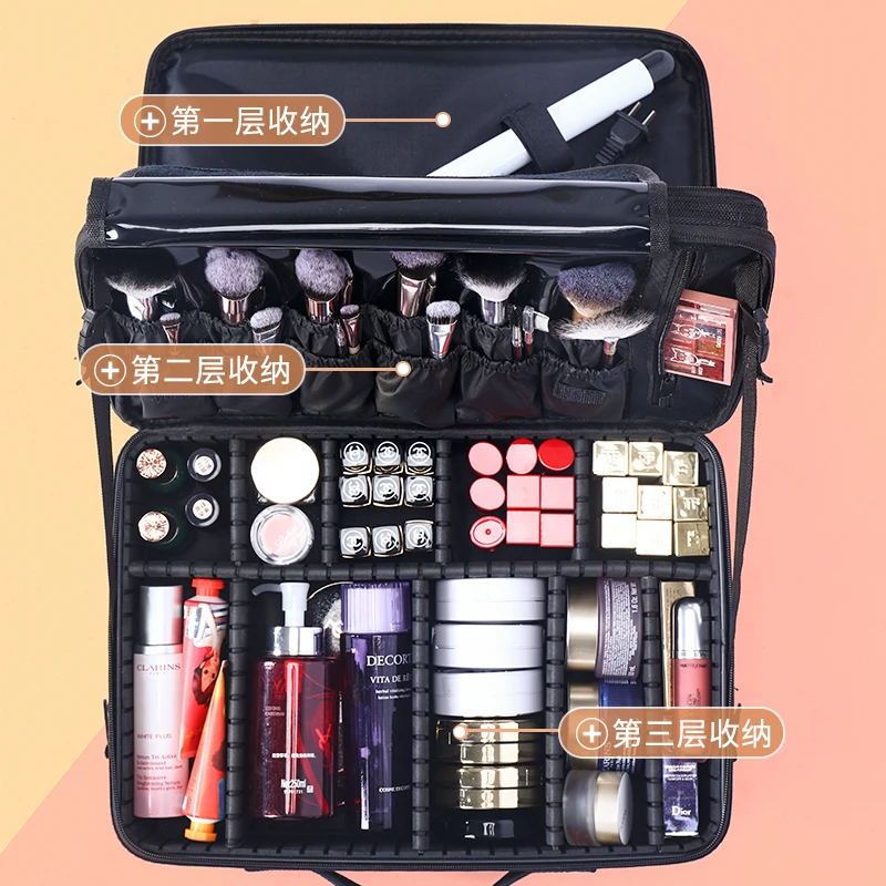 

New Fashion Women Cosmetic Bag Travel Makeup Professional Make Up Box Cosmetics Pouch Bags Beauty Case