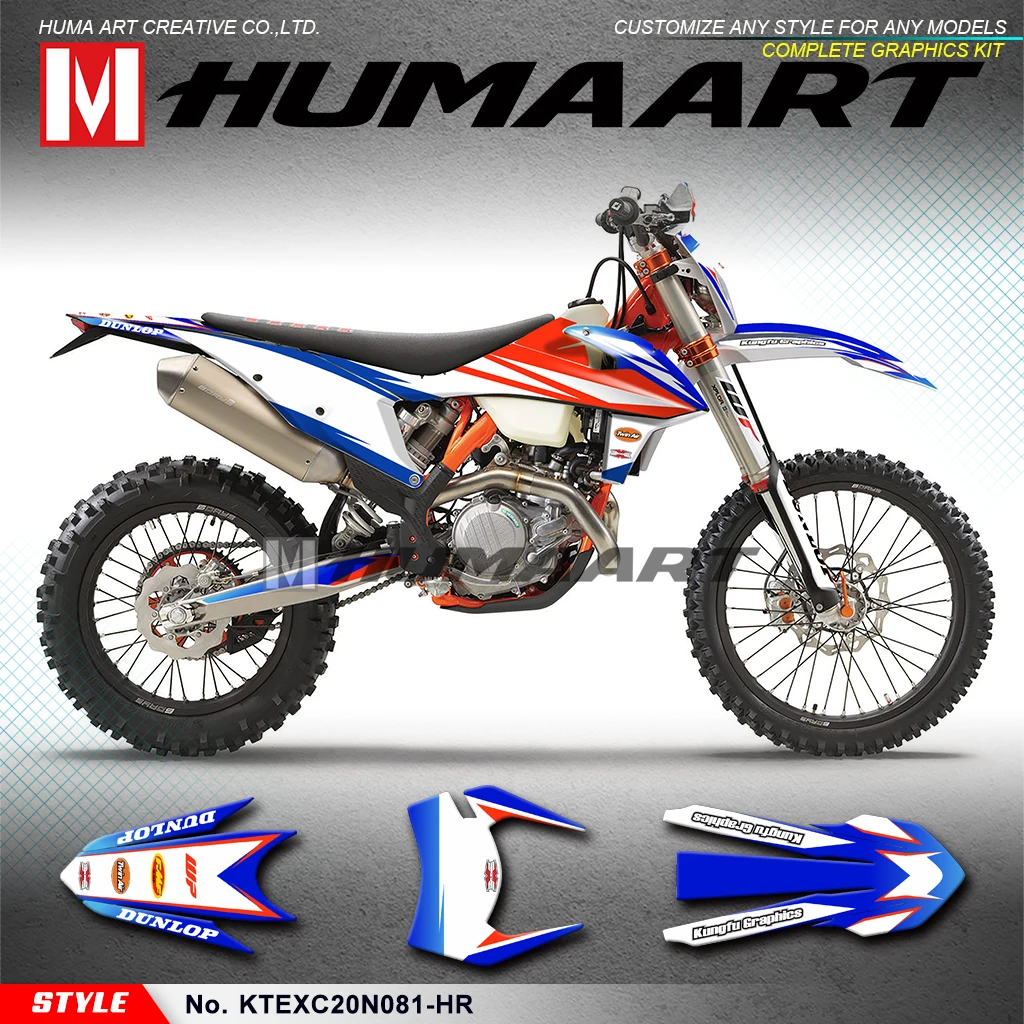 

HUMAART Dirt Bike Graphics MX Sticker Kit for EXC EXC-F XC-W XCF-W 150 300 500 SX SXF XC-F 125 250 350 450 2019 to 2022
