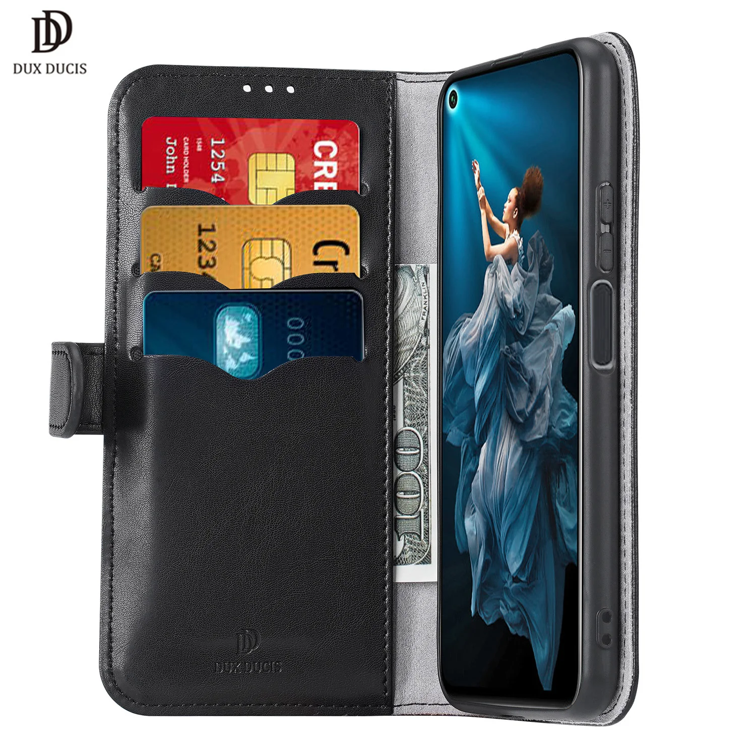 Кожаный флип чехол DUX DUCIS с Флокированным покрытием для huawei Honor 20 Магнитный