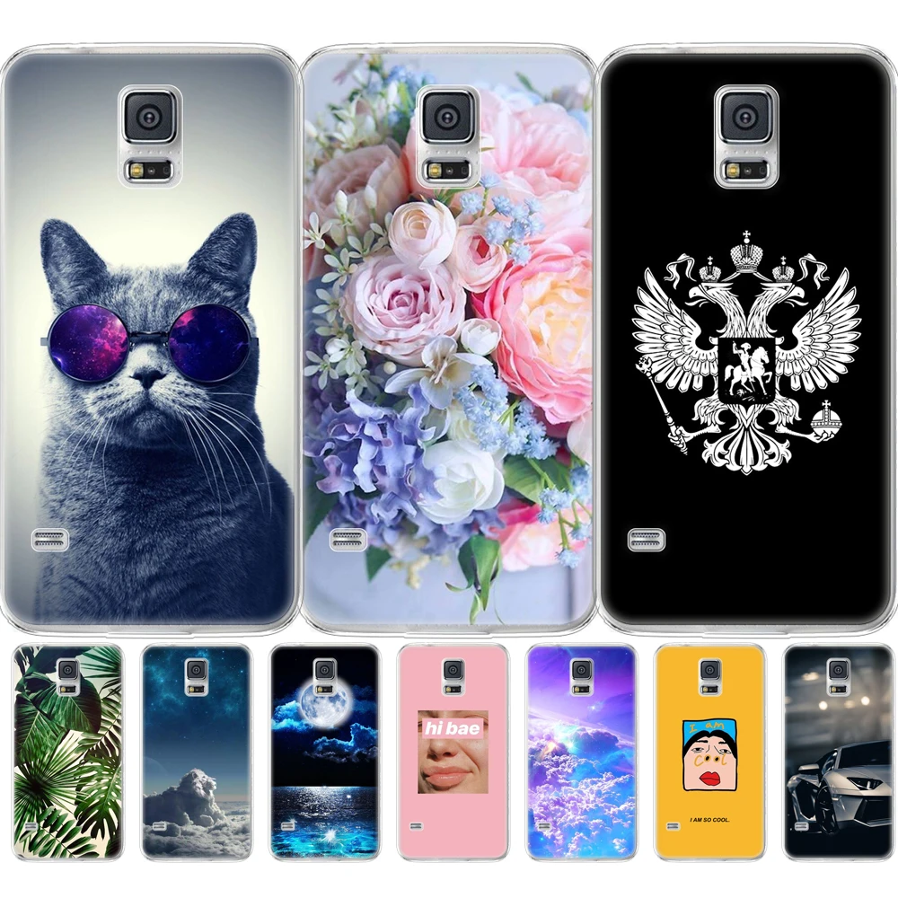 Силиконовый чехол для Samsung Galaxy S5 мягкий бампер из ТПУ телефона Neo i9600 SM G900F|Бамперы|